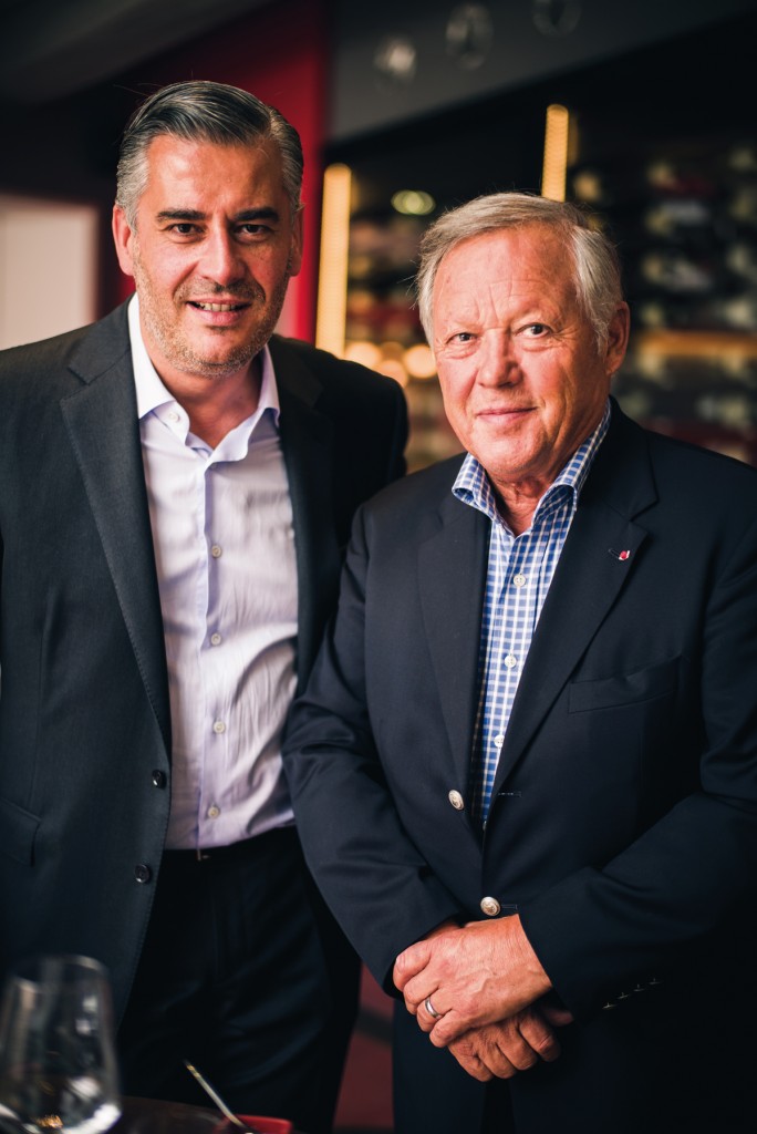 Jean-Paul Madaleno et Georges Blanc, le jour de l’ouverture du tout nouveau Pré aux Clercs.